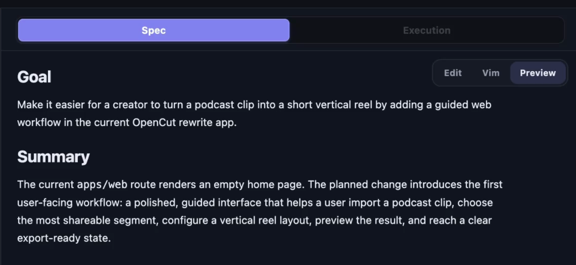 A spec in Nuanced with Goal and Summary sections